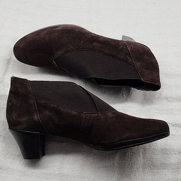 MUNRO FRANCEE WOMENS BROWN KID SUEDE ANKLE BOOTIES SIZE 10 NEW - Picture 10 of 16